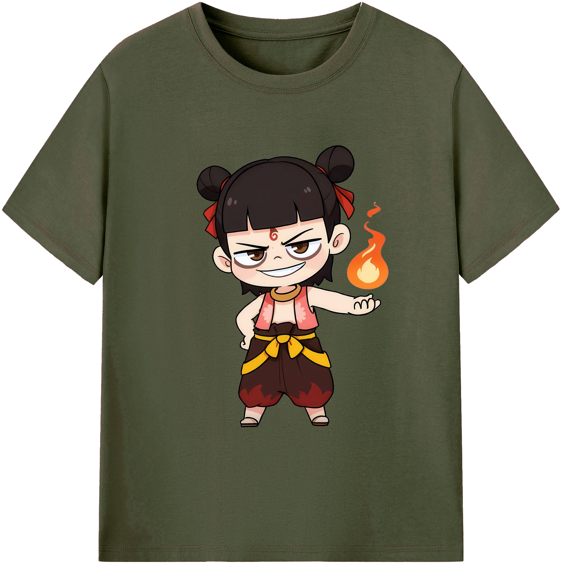 （画像用） Ne Zha 2 ナタ 魔童の大暴れ 綿100％ メンズ半袖Tシャツ｜肌触りやわらか＆通気性